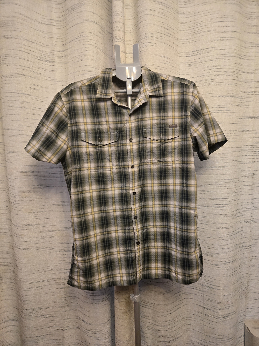 Eddie Bauer Plaid Fishing Hiking Shirt Men's Large